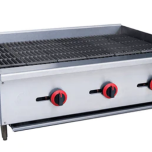 Cookline Charbroiler, natural gas, countertop radiant, 36"W, (3) steel U-shape burners, cast iron grate, standby pilot, front grease trough, stainless steel oil collector, brass control valve, gas regulator, stainless steel splash guard, stainless steel front and sides, (4) adjustable heavy duty legs, 90,000 BTU, NSF, cETLus, ETL-Sanitation