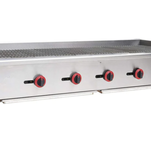 Cookline Gas Countertop Radiant Charbroiler, natural gas, 60"W, (5) 30,000 BTU U-shape burner, 3⁄4” NPT rear gas connection, brass control valve, standby S/S pilot, manual control, fiberglass Nylon knobs, oil collector at the bottom, 250° to 550°F temperature range, stainless steel front and sides, 150,000 BTU, NSF, cETLus, ETL-Sanitation