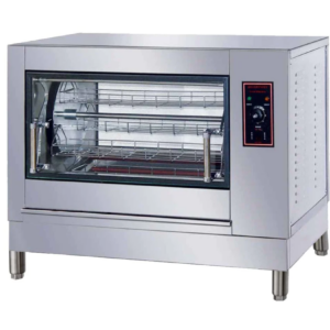 Cookline Rotisserie Oven, electric, countertop, 39-4/5" W, 12/16 chicken capacity, tempered glass door, bakelite handle, 86° to 572°F temperature range, interior lighting, independent burner control, drip tray & drain, includes: (4) stainless steel spits, adjustable legs, stainless steel exterior, 220v/60/1-ph, 25.4 amps, cord, NEMA 5-20P, CE