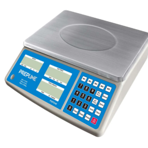 Prepline Digital Price Computing Scale, 40 lb.capacity, built-in batteries/12V AC adapter power, one-step successive tare feature, 265 PLUs, includes 5 hot keys, PLU memorizes name, ingredients, unit price.., removable stainless steel platter, LCD with backlit display, standard RS232 & USB port, ABS body material, NSF, NTEP