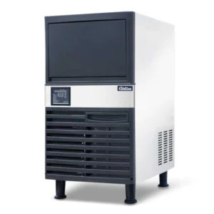 Coldline Undercounter Ice Machine with Bin, half cube ice, air-cooled, 120 lbs./24 hr production, 40 lb. bin capacity, digital control panel, includes: ice scooper, water hose, water filter & drain hose, stainless steel construction, adjustable feet, R290, 446W, 115v/60/1-ph, cord, NEMA 5-15P, cETLus, ETL-Sanitation