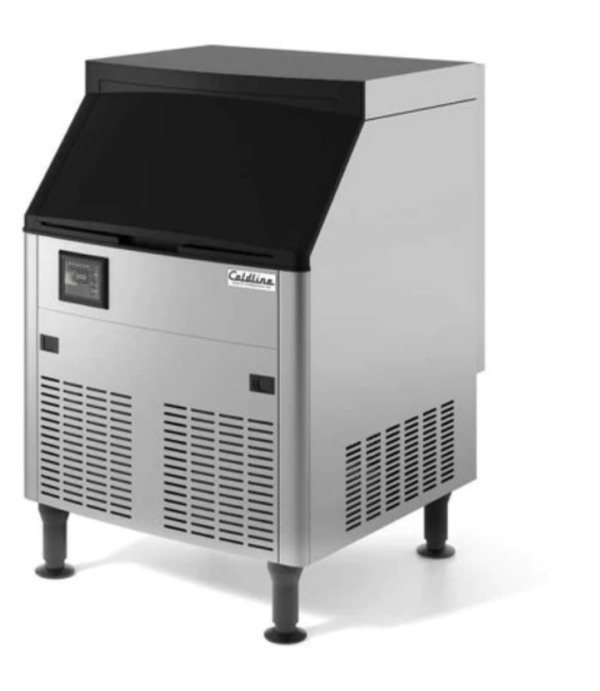 Coldline Undercounter Ice Machine with Bin, half cube ice, air-cooled, 180 lbs./24 hr production, 80 lb. bin capacity, digital control panel, includes: ice scooper, water hose, water filter & drain hose, stainless steel construction, adjustable feet, R290, 451W, 115v/60/1-ph, cord, NEMA 5-15P, cETLus, ETL-Sanitation