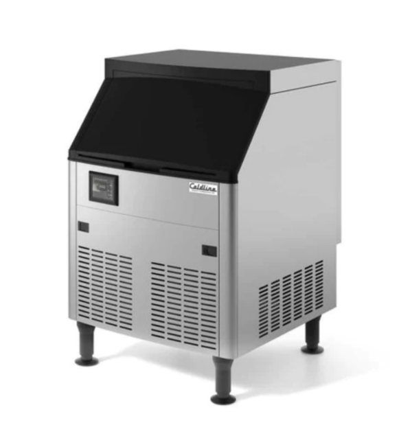 Coldline Ice Maker with Bin, cube-style (half dice), air-cooled, self-contained condenser, digital controller & display, production capacity up to 280-lb/24 hours, 80 lb storage capacity, stainless steel & black exterior, adjustable leveling feet, includes: hose, drain pipe & ice scoop, R290, 5.26 Kw, 115v/60/1-ph, cord with NEMA 5-15P, cETLus, ETL-Sanitation, ENERGY STAR®